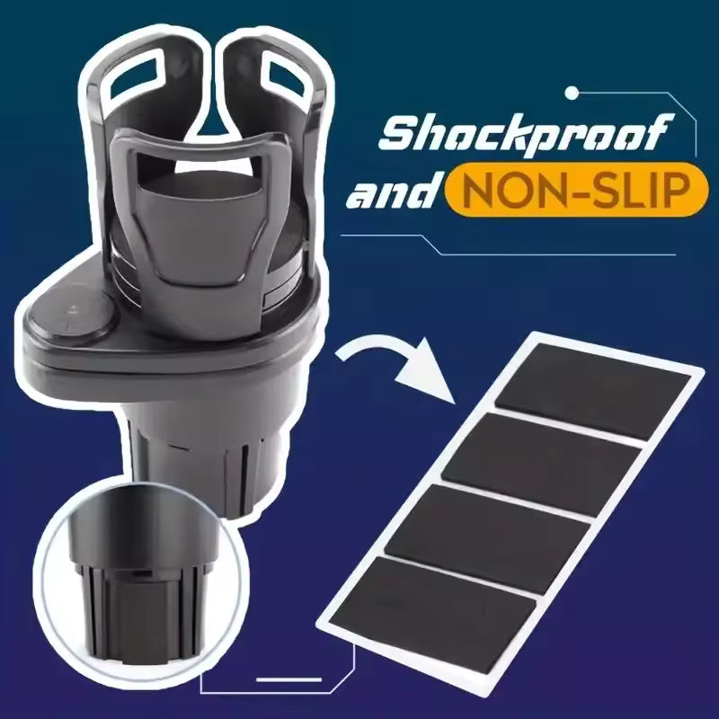 Ultimate 2-in-1 Car Cup Holder Expander (360° Rotation)