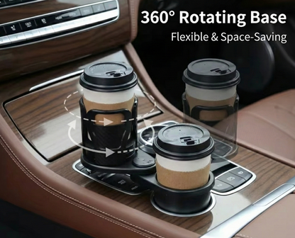 Ultimate 2-in-1 Car Cup Holder Expander (360° Rotation)