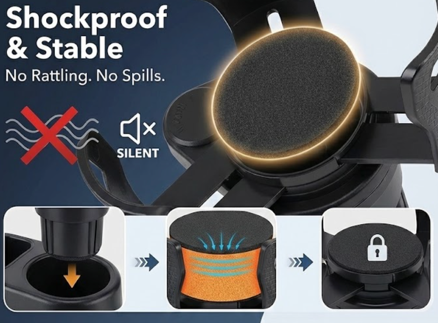 Ultimate 2-in-1 Car Cup Holder Expander (360° Rotation)